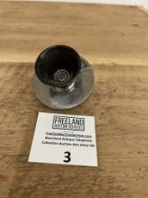Unusual antique telephone nickel transmitter with mouthpiece