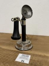 SH Couch candlestick telephone with station buttons and wooden base