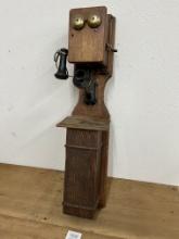 1900 Century Telephone Construction Co. Buffalo NY OAK Tandem wall phone