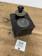 Early 1900s oak wooden small compact wall telephone
