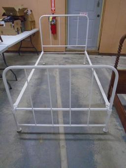 White Iron Twin Size Bed Frame