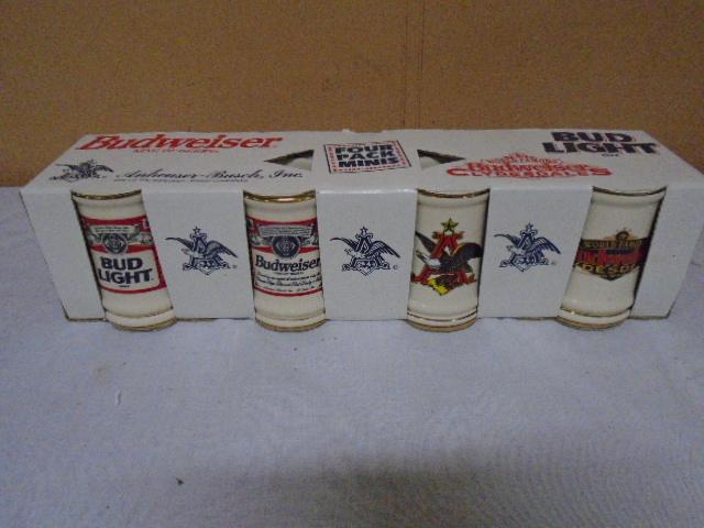 Four Pack of Miniature Budweiser Steins