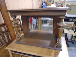 Antique Mirrored Back Wall Shelf