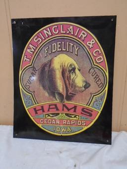 Metal T. M. Sinclair and Co. Hams Sign