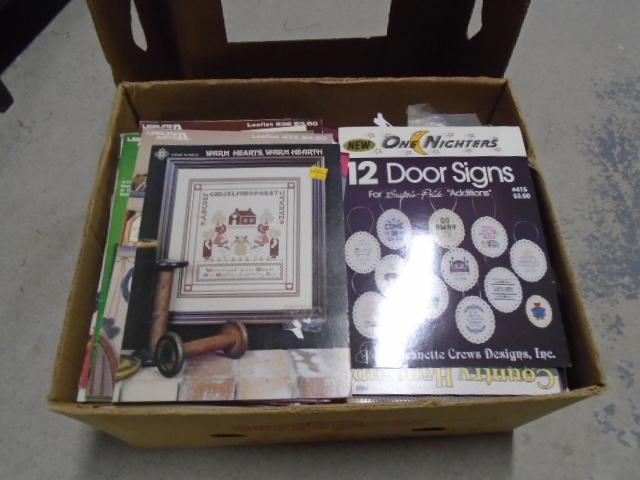 Large Box of Crafting Supplies & Needle Point