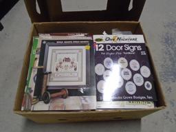Large Box of Crafting Supplies & Needle Point