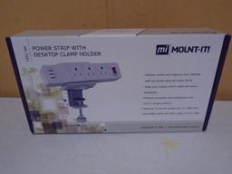 Mount It Power Strip w/Clamp Holder