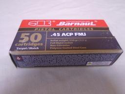 50 Round Box of Barnaul .45 ACP Pistol Cartridges