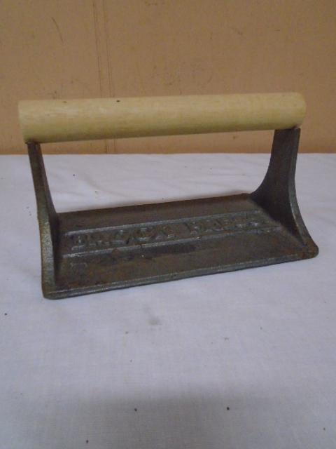 Cast Iron Wood Handle Bacon Press