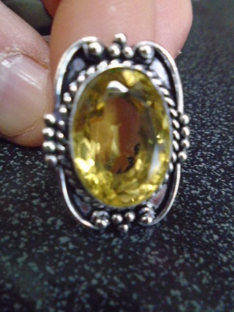 Ladies German Silver & Lemon Quartz Ring