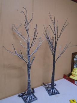 (2) 48" LED Lighted Birch Trees