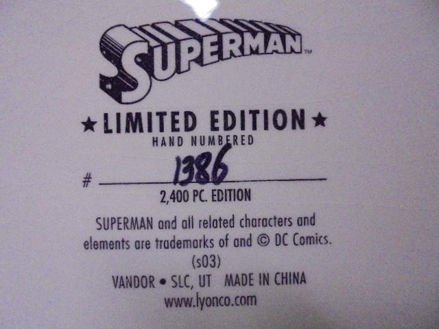 Limited Edition Hand Numbered Superman Cookie Jar
