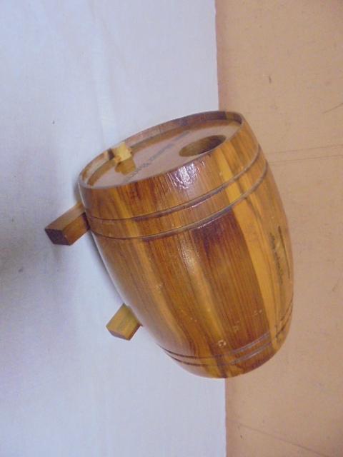 Vintage Wooden Barrel Bank