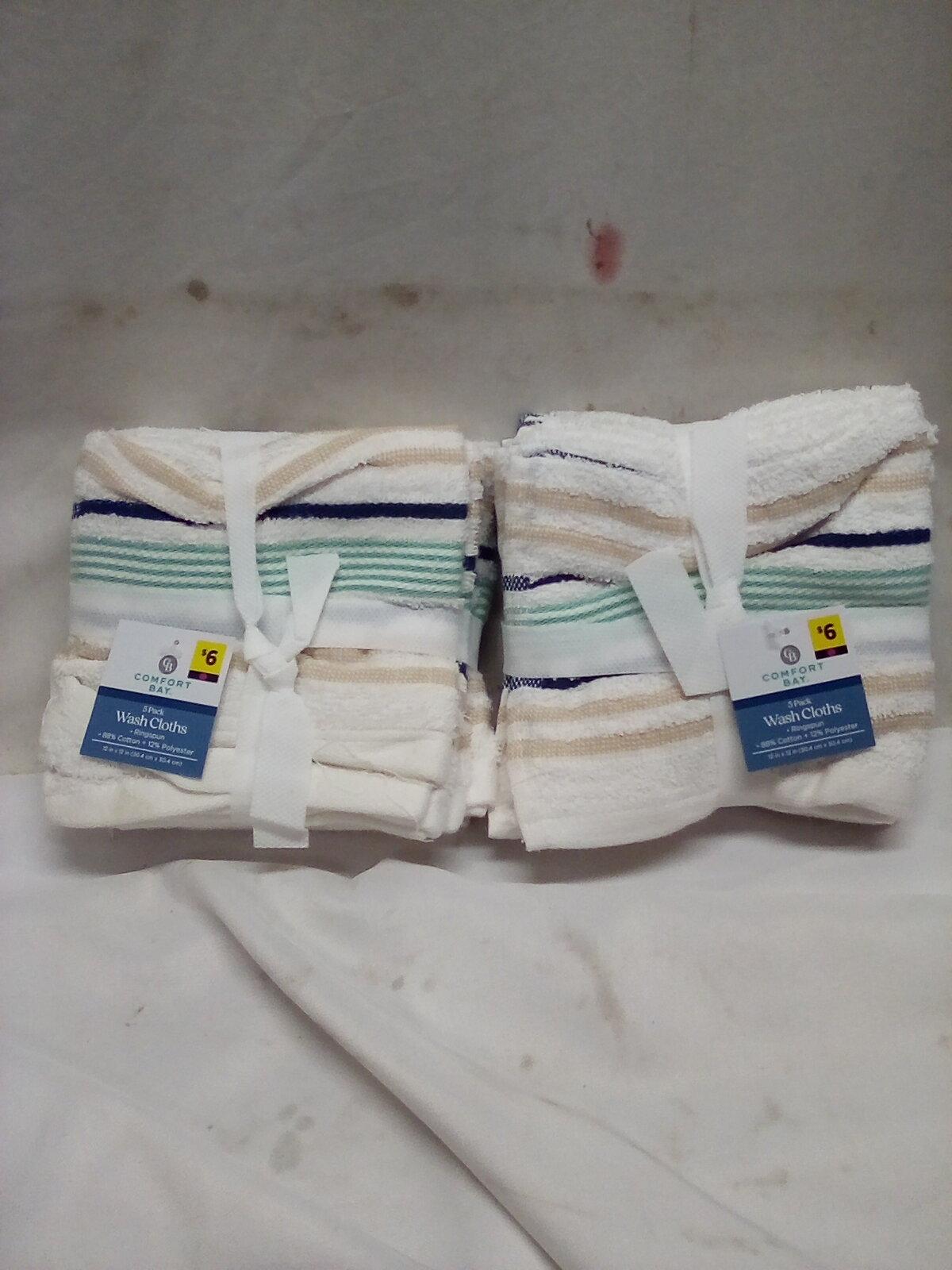 Qty 10 Comfort Bay Wash Cloths