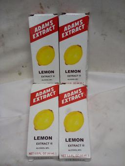 Adam’s Extract Lemon Extract. Qty 4- 1.5 fl oz Bottles.