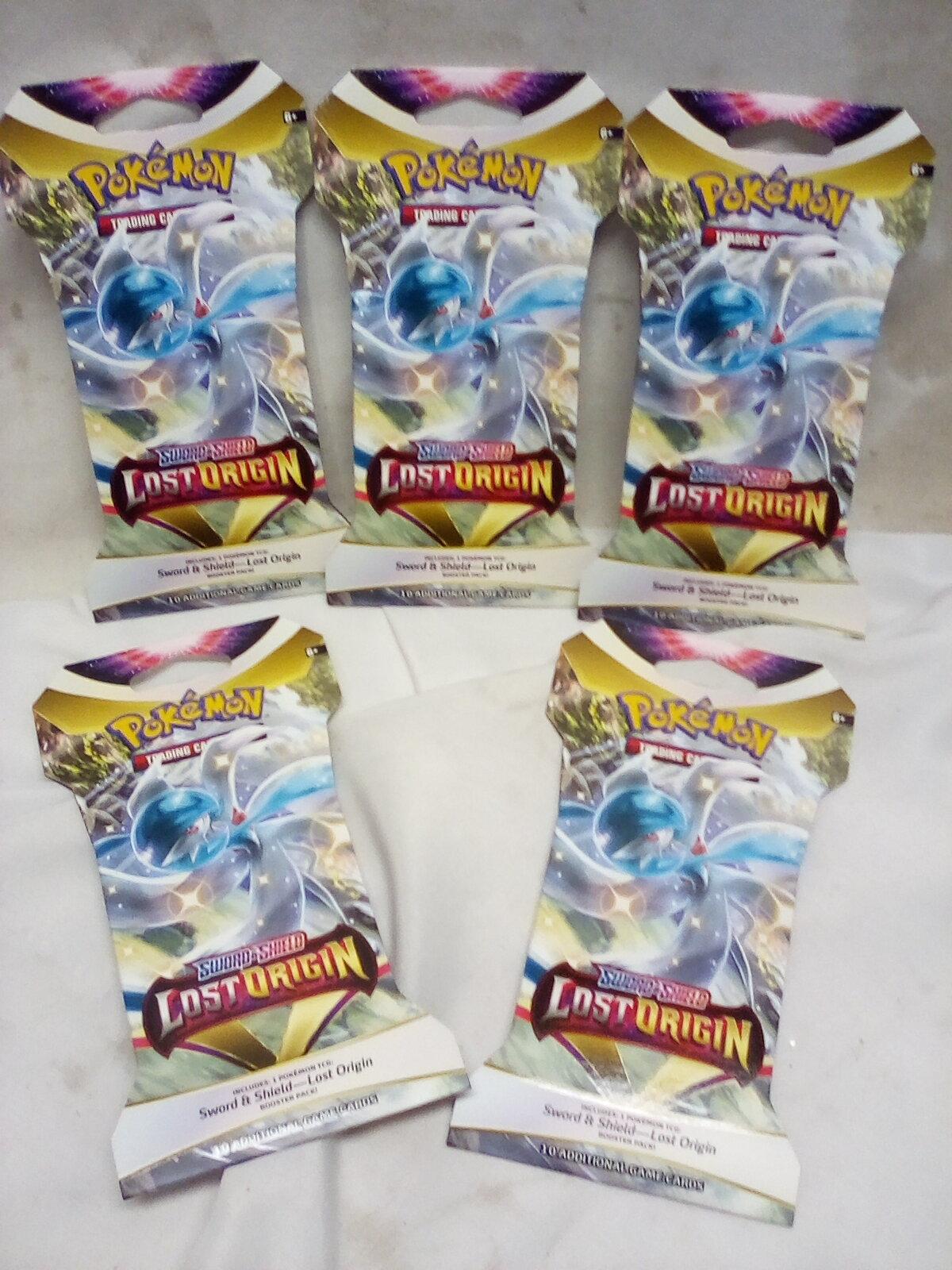 Pokemon Sword & Shield Lost Origin Trading Cards. Qty 5 Packs.