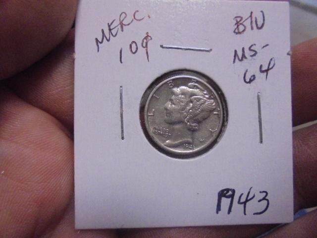 1943 Silver Mercury Dime