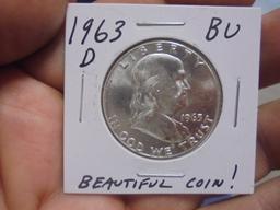 1963 D Mint Silver Franklin Half Dollar