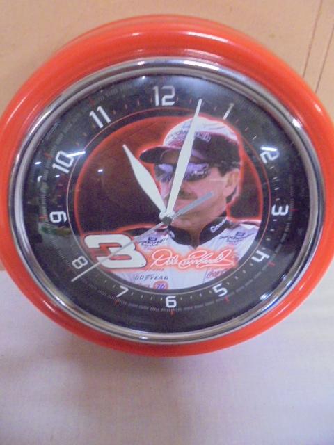 Round Metal Dale Earnhardt Clock