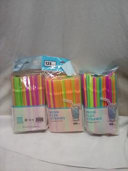 Neon Flex Straws 125x3