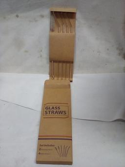Glass Drinking Straw Set.