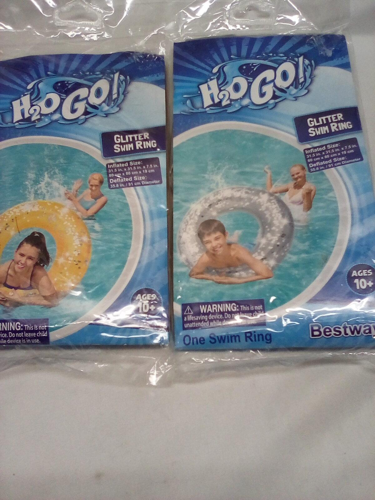 H20 Go glitter swim ring 1 gold and 1 silver