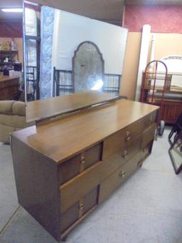 Vintage Kroehler MCM 9 Drawer Dresser w/ Mirror