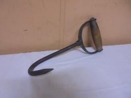 Antique Iron Wood Handled Hay Hook