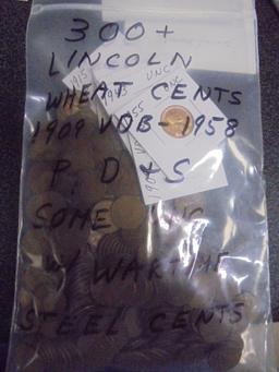 300+ Lincoln Wheat Cents