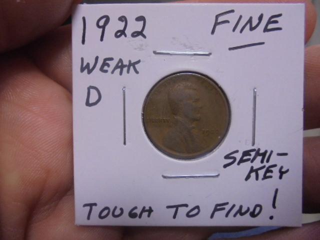 1922 Weak D Lincoln Wheat Cent