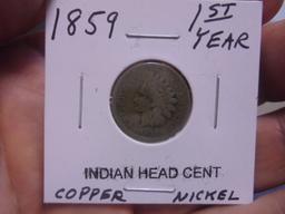 1859 Copper Nickel Indian Head Cent