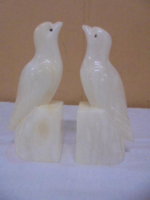 Set of 2 Onyx Bird Figurines