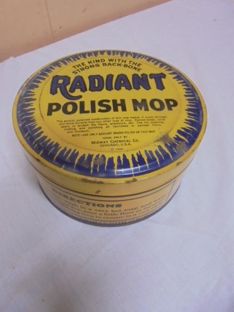 Vintage Round Radiant Polish Mop Tin