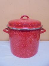 The Pioneer Woman Red Speckled Porcelain Over Steel Stock Pot