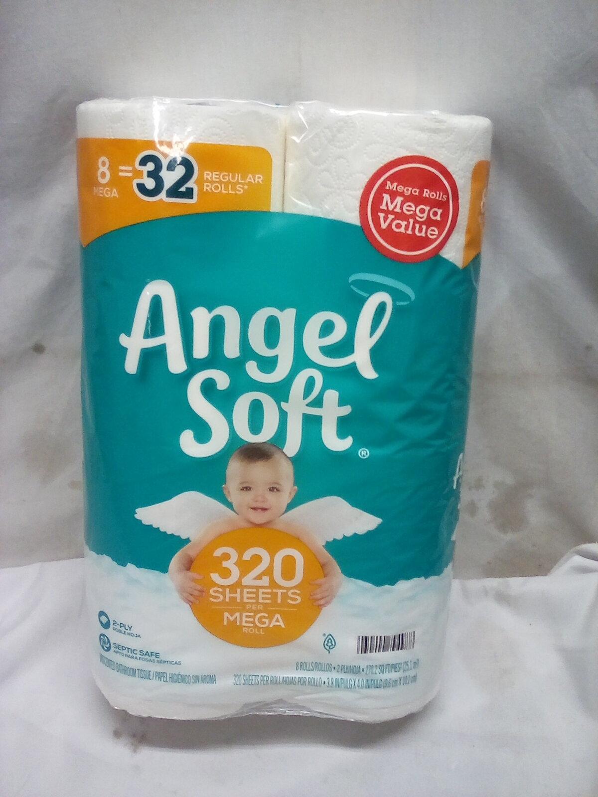 Angel Soft Mega Value Rolls. 8- 320 Sheet Rolls.