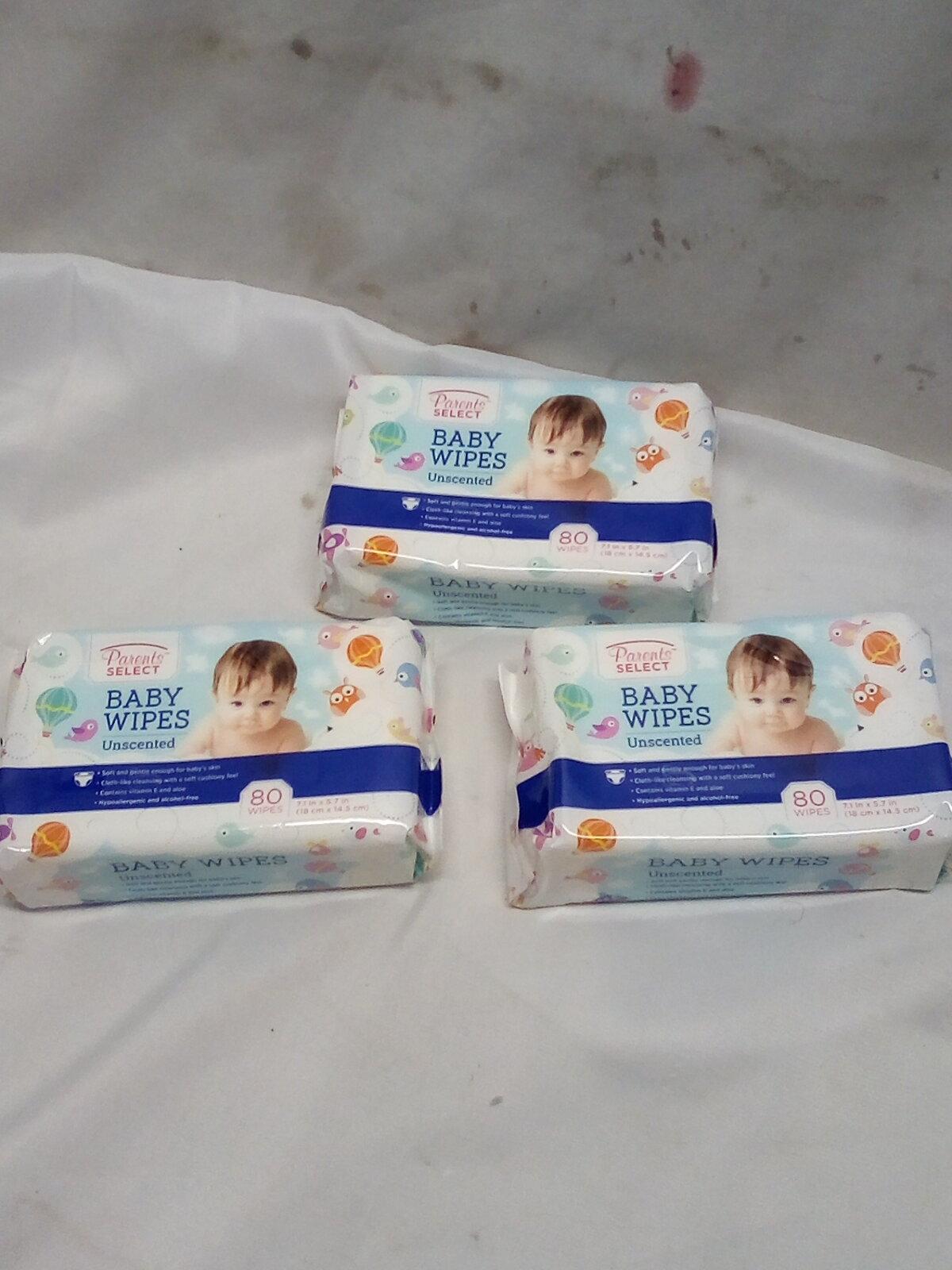 Qty. 3 Packs of 80 Count Parent’s Choice Baby Wipes