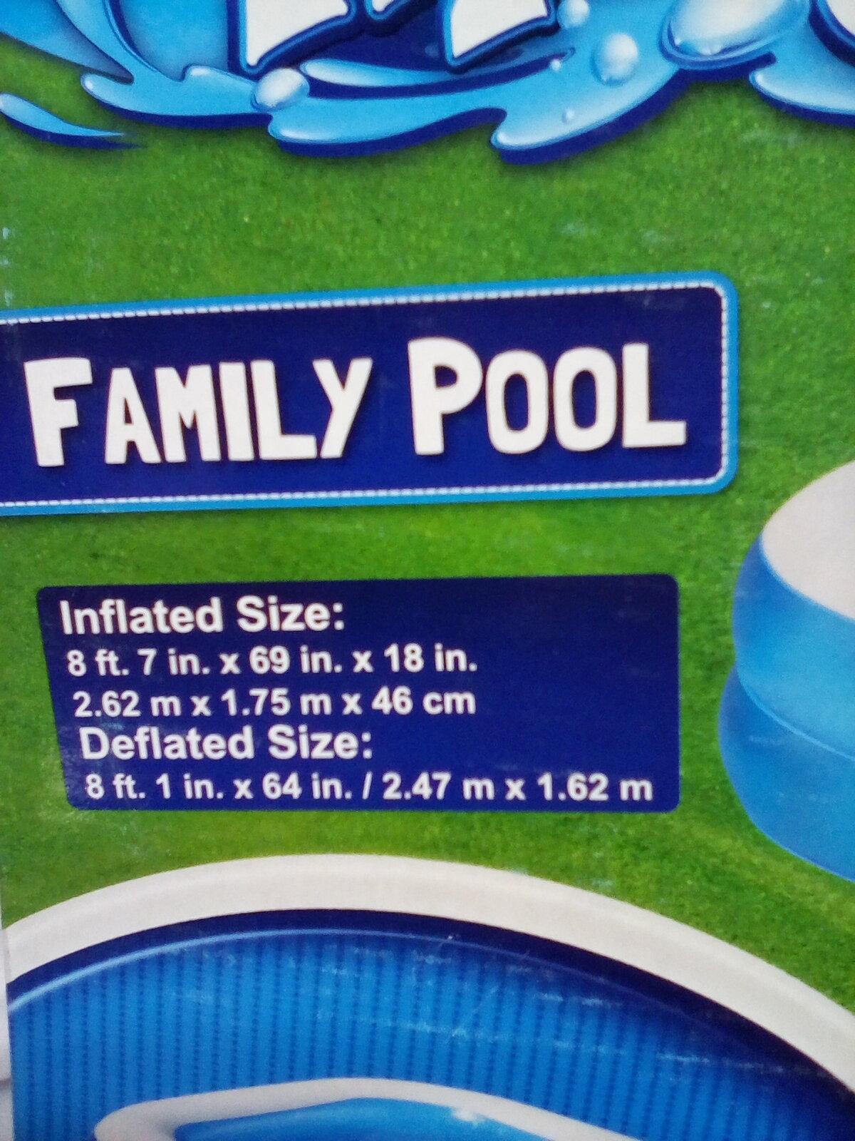 H2O Go Inflatable Pool dims seen in pic 2