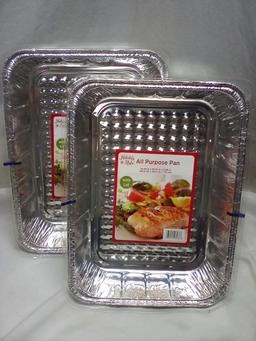 Holiday Style All Purpose Foil Pans w/ Lids. Qty 2.