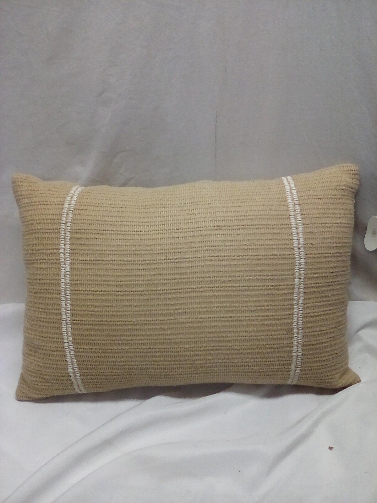 Threshold Tan Striped Throw Pillow. 18” x 12”