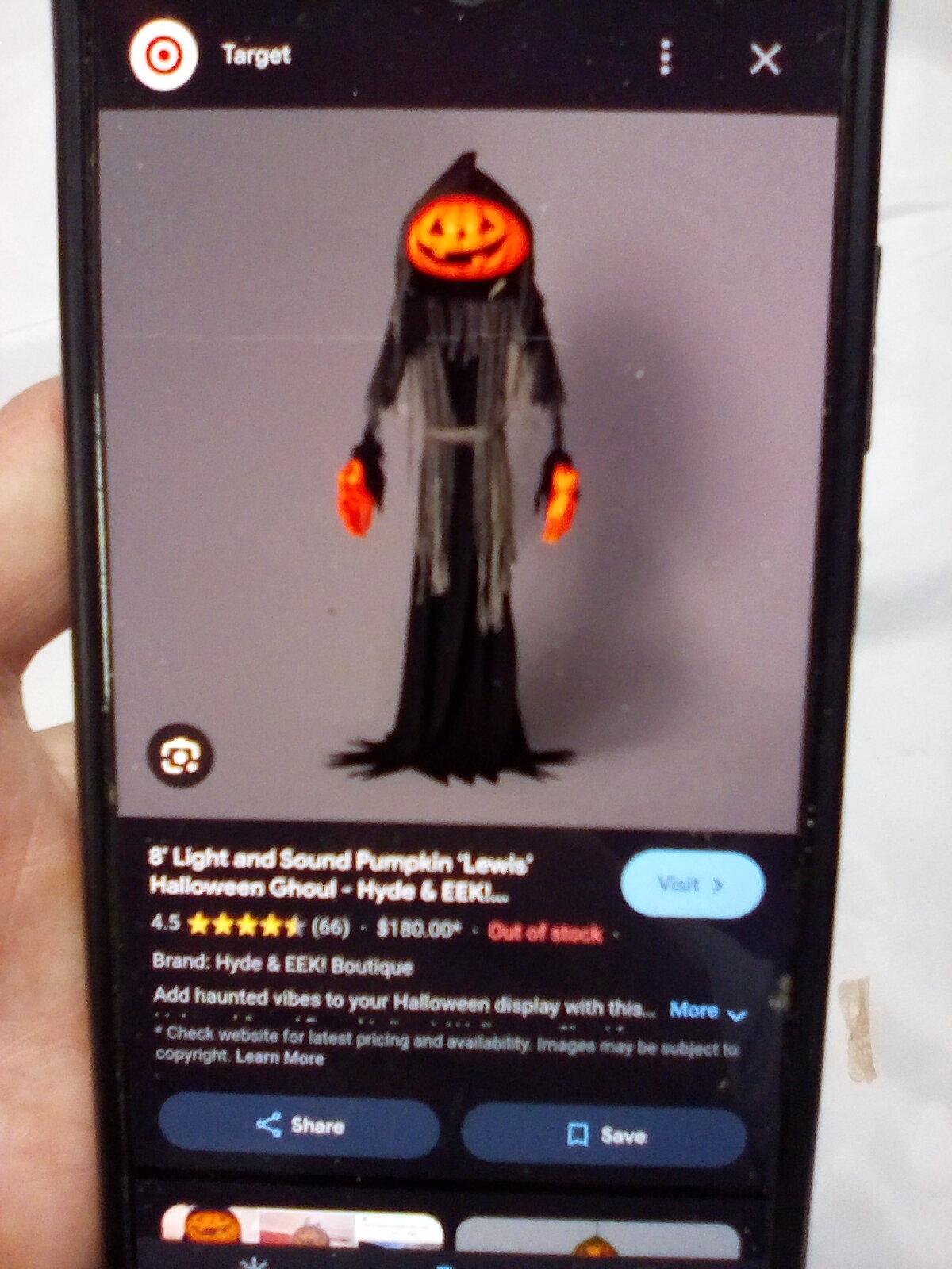Giant Pumkin Ghoul Halloween Decor. MSRP: $180.00.
