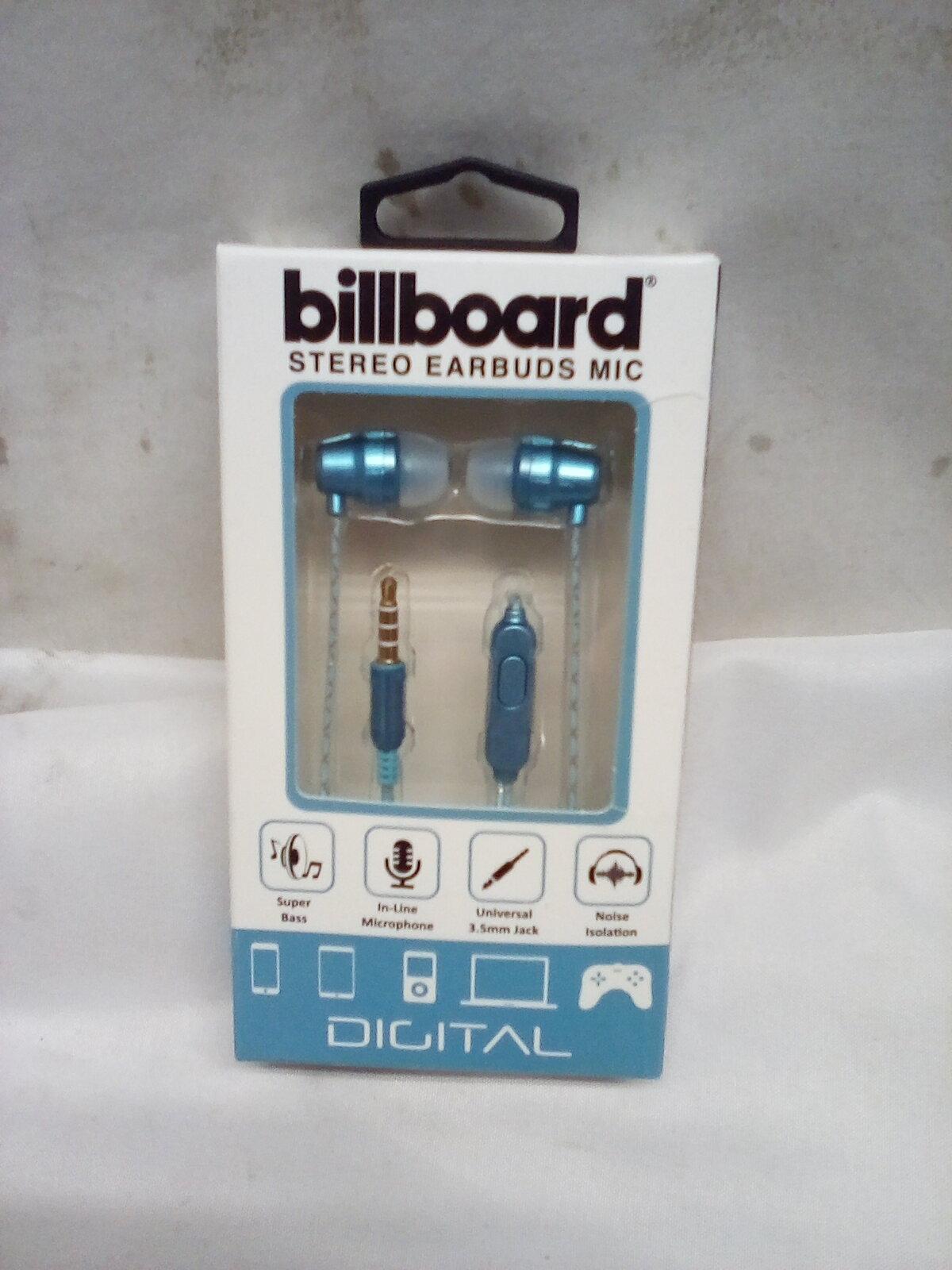 Billboard Stereo Earbuds w/ Mic.