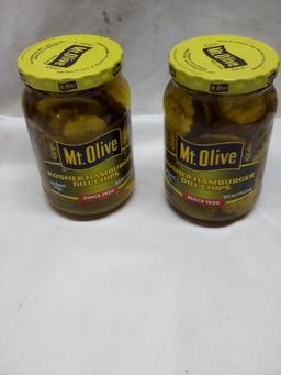 Qty. 2 Jars Mt. Olive Kosher Dill Chips 16 Oz Each