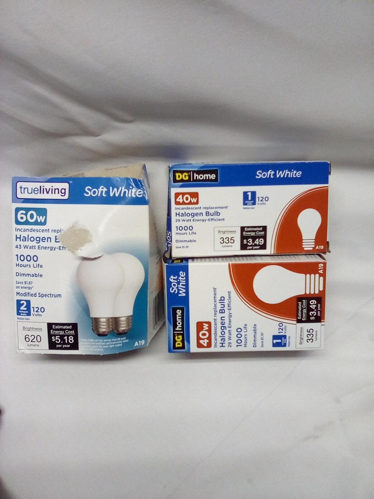 Halogen 40w bulb x2, halogen 60w 2pack