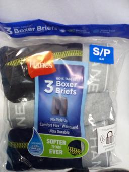 Hanes Boxer Brief, Small 6-8, 3 pack