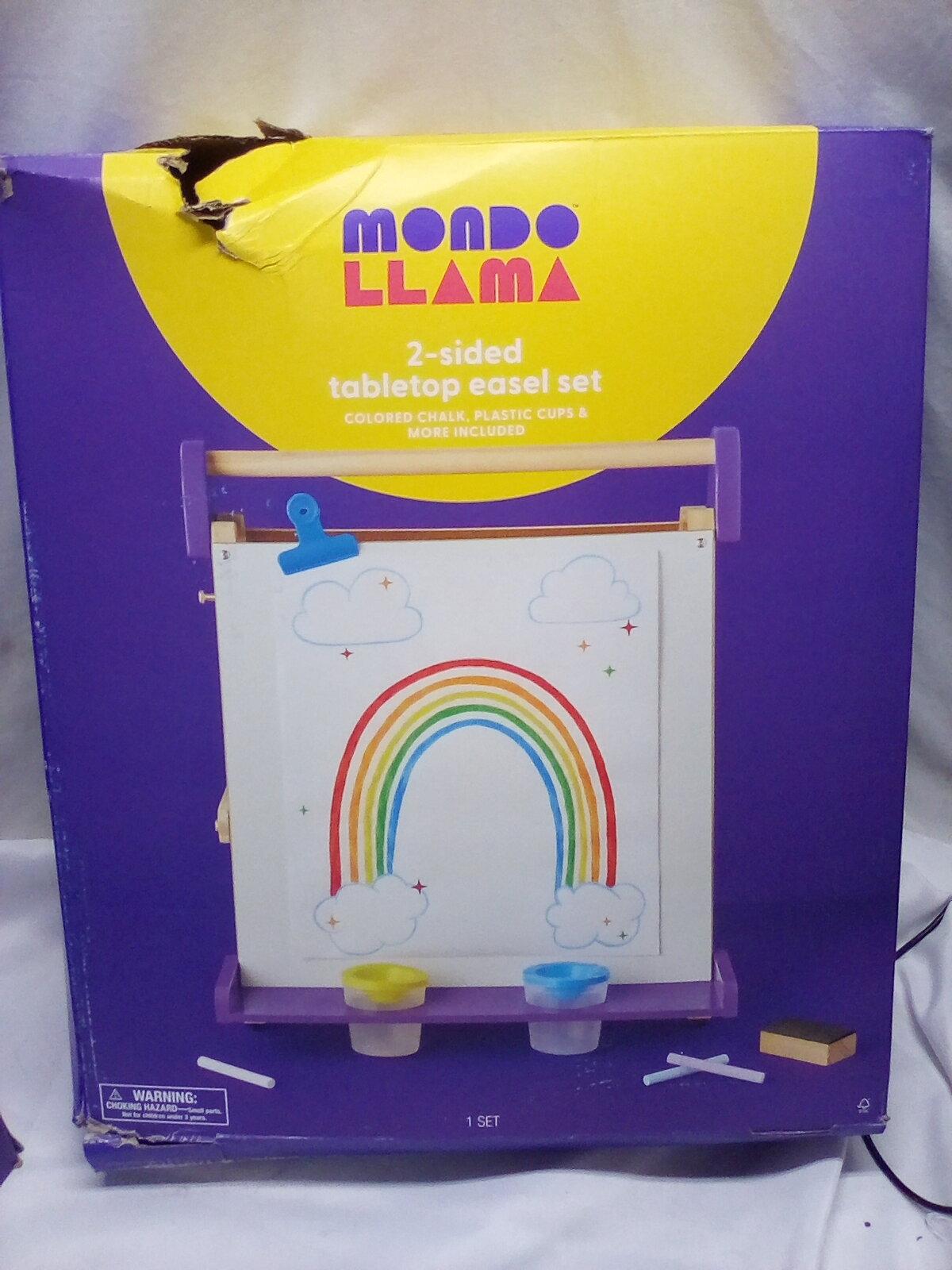 Two Sided Mondo Llama Table Top Easel Set