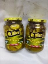 Mt. Olive Kosher Hamburger Dill Chips. Qty 2- 16 fl oz Jars.