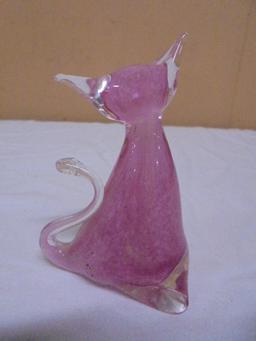 Art Glass Cat Paperweight