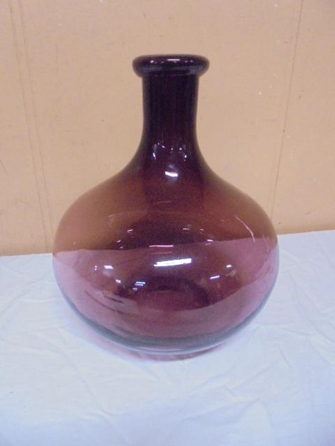 Large Amethyst Art Glass Vase