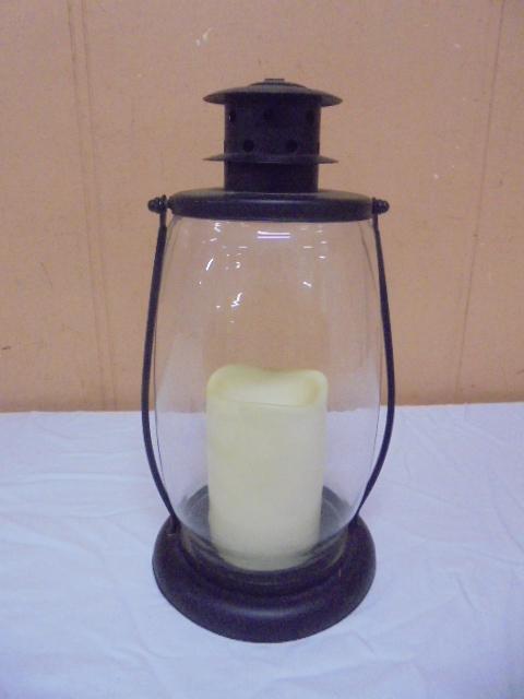 Metal & Glass Flameless Candle Lantern