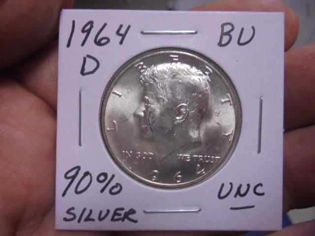 1964 D Mint Silver Kennedy Half Dollar